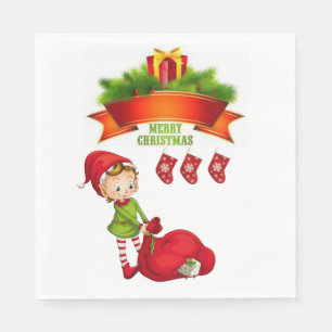 Christmas Paper Napkins, Merry Christmas Napkin