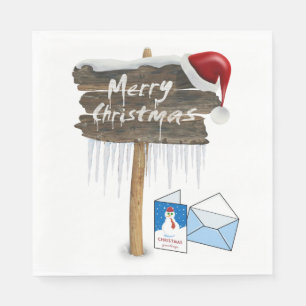 Christmas Paper Napkins, Merry Christmas Napkin