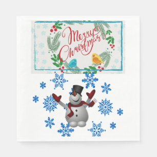 Christmas Paper Napkins, Merry Christmas Napkin