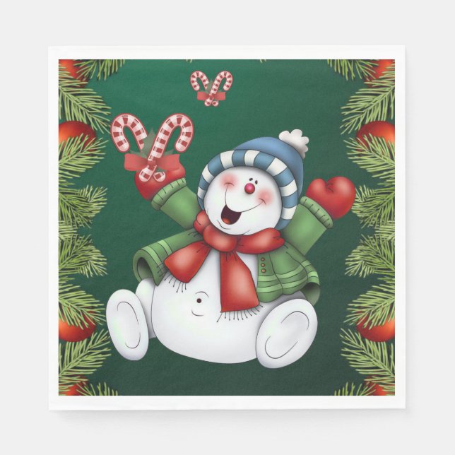 Christmas Paper Napkins, Merry Christmas Napkin (Front)