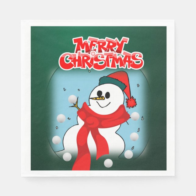 Christmas Paper Napkins, Merry Christmas Napkin (Front)