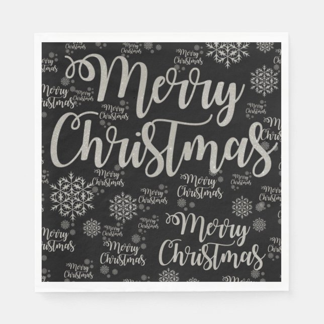 Christmas Paper Napkins, Merry Christmas Napkin (Front)