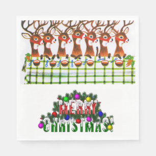 Christmas Paper Napkins, Merry Christmas Napkin