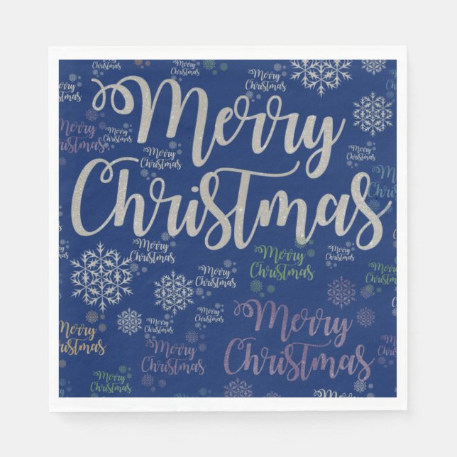 Christmas Paper Napkins, Merry Christmas Napkin (Front)