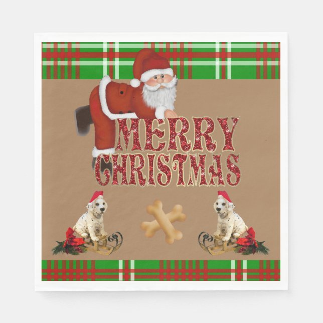 Christmas Paper Napkins, Merry Christmas Napkin (Front)