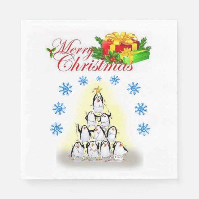Christmas Paper Napkins, Merry Christmas Napkin (Front)