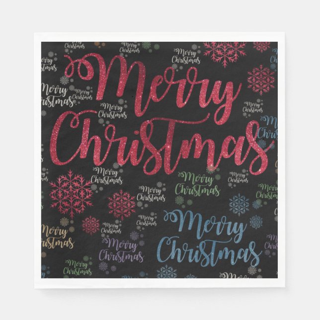 Christmas Paper Napkins, Merry Christmas Napkin (Front)