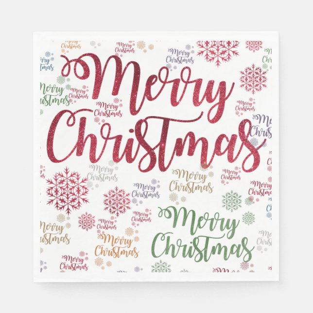 Christmas Paper Napkins, Merry Christmas Napkin (Front)