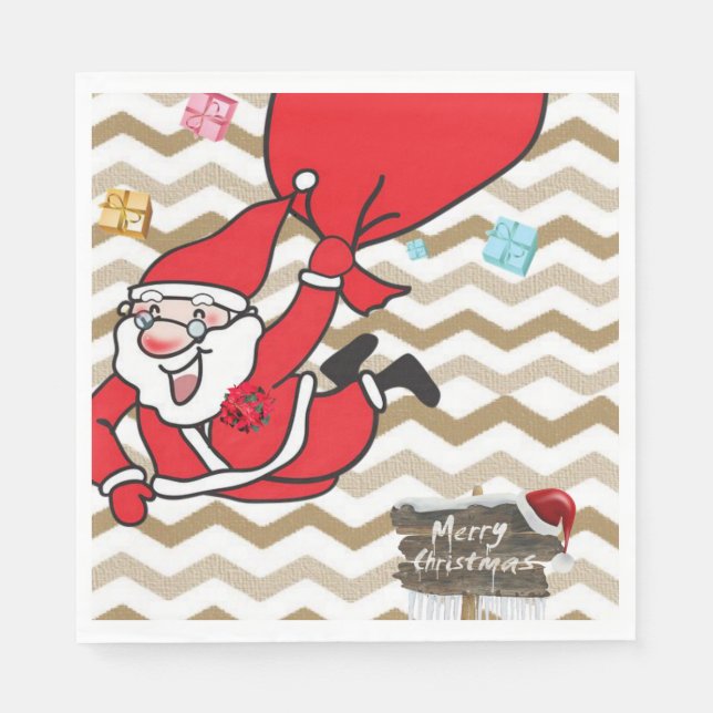 Christmas Paper Napkins, Merry Christmas Napkin (Front)