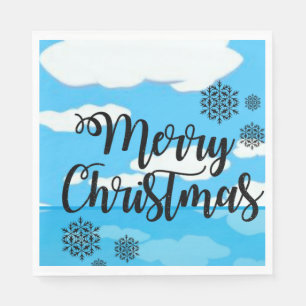 Christmas Paper Napkins, Merry Christmas Napkin
