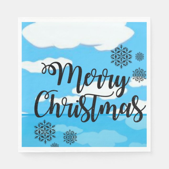 Christmas Paper Napkins, Merry Christmas Napkin (Front)