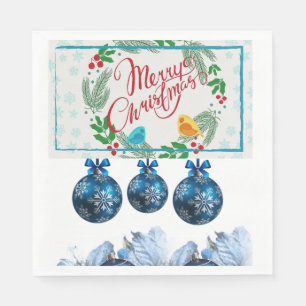 Christmas Paper Napkins, Merry Christmas Napkin