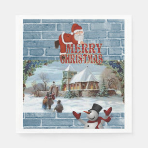 Christmas Paper Napkins, Merry Christmas Napkin