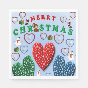 Christmas Paper Napkins, Merry Christmas Napkin