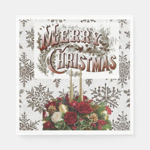 Christmas Paper Napkins, Merry Christmas Napkin