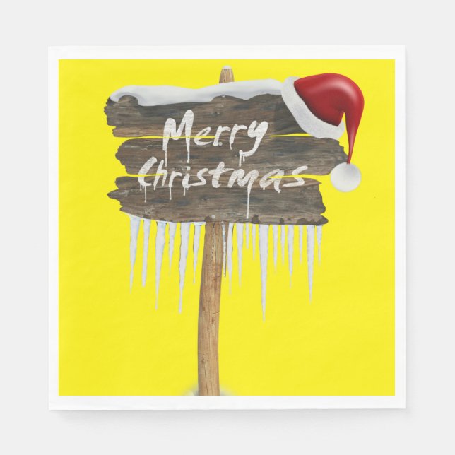 Christmas Paper Napkins, Merry Christmas Napkin (Front)