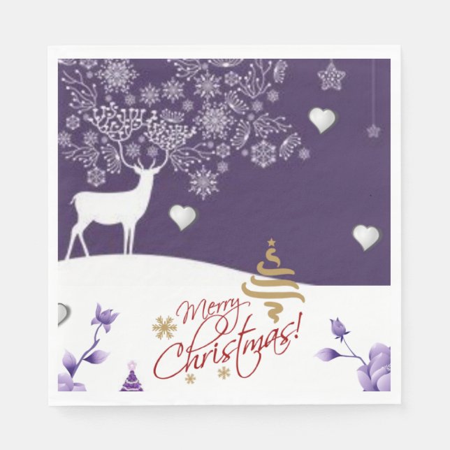 Christmas Paper Napkins, Merry Christmas Napkin (Front)