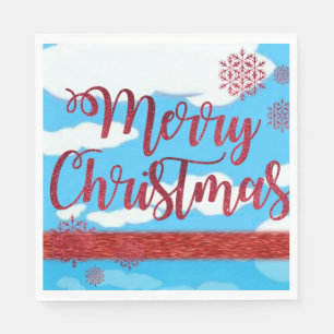 Christmas Paper Napkins, Merry Christmas Napkin