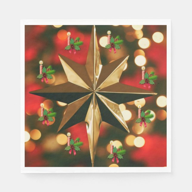 Christmas Paper Napkins, Merry Christmas Napkin (Front)