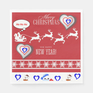 Christmas Paper Napkins, Merry Christmas Napkin