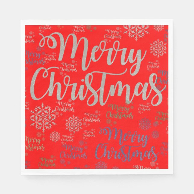 Christmas Paper Napkins, Merry Christmas Napkin (Front)