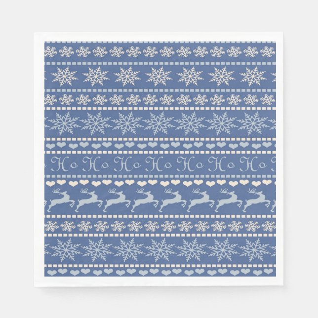 Christmas Paper Napkins, Merry Christmas Reindeer Napkin (Front)