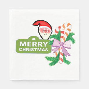 Christmas Paper Napkins, Merry Christmas Santa Nap Napkin