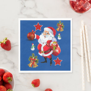Christmas Paper Napkins, Merry Christmas Santa Napkin