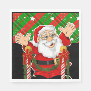 Christmas Paper Napkins, Merry Christmas Santa Napkin
