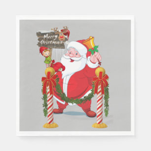 Christmas Paper Napkins, Merry Christmas Santa Napkin