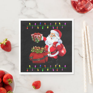 Christmas Paper Napkins, Merry Christmas Santa Napkin