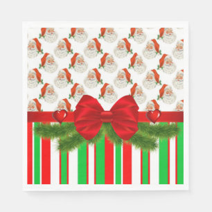 Christmas Paper Napkins, Merry Christmas Santa Napkin