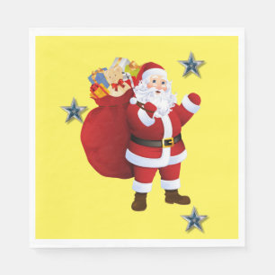 Christmas Paper Napkins, Merry Christmas Santa Napkin