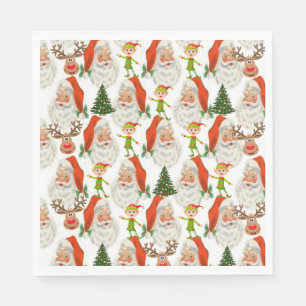 Christmas Paper Napkins, Merry Christmas, Santa Napkin