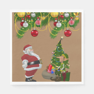 Christmas Paper Napkins, Merry Christmas, Santa Napkin