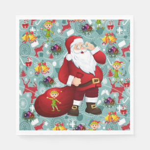 Christmas Paper Napkins, Merry Christmas, Santa Napkin