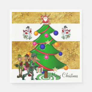 Christmas Paper Napkins, Merry Christmas Snowman Napkin