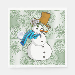 Christmas Paper Napkins, Merry Christmas, Snowman Napkin