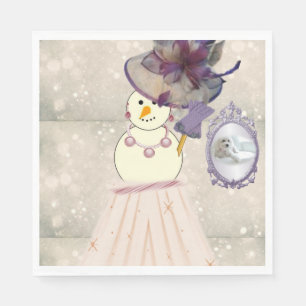 Christmas Paper Napkins, Merry Christmas, Vintage Napkin