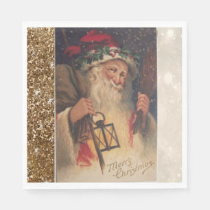 Christmas Paper Napkins, Merry Christmas, Vintage Napkin