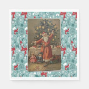 Christmas Paper Napkins, Merry Christmas, Vintage Napkin