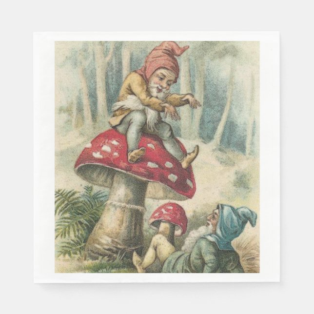 Christmas Paper Napkins, Merry Christmas, Vintage Napkin (Front)