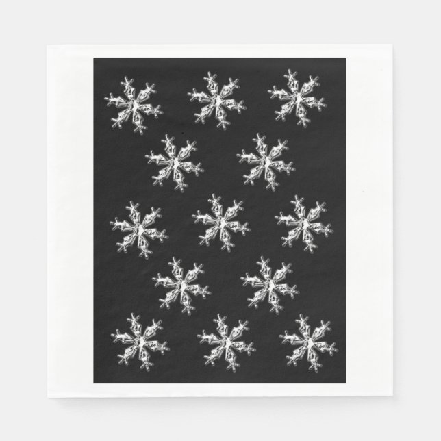 Christmas Paper Napkins, Merry Snowflakes  Napkin (Front)