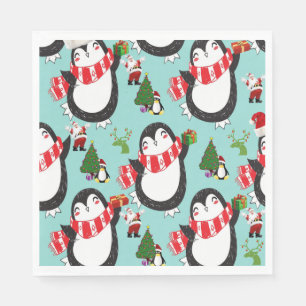 Christmas Paper Napkins, Penguin Napkin