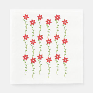 Christmas Paper Napkins, Poinsettia  Napkin