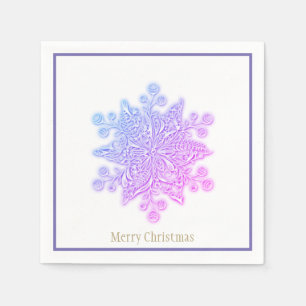 Christmas Paper Napkins Purples Snowflake