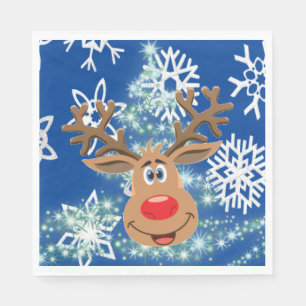 Christmas Paper Napkins, Reindeer Napkin