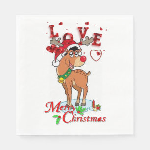 Christmas Paper Napkins, Reindeer Napkin