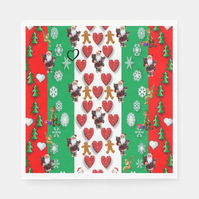 Christmas Paper Napkins, Santa Napkin (Front)