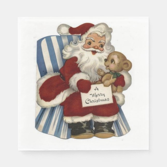 Christmas Paper Napkins, Santa Napkin (Front)